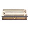 House of Cribbage - 4 Track Continuous Cribbage Board Inlaid White Maple/Teak Wood/White Maple - Size: 13.5 Inches - Sliding Lids and Drawer for Cards & Cribbage Pegs view 2