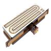 House of Cribbage - 4 Track Continuous Cribbage Board Inlaid White Maple/Teak Wood/White Maple - Size: 13.5 Inches - Sliding Lids and Drawer for Cards & Cribbage Pegs view 3