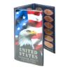 Pennybandz Press Penny Collector Tri-Fold Album - Holds 48 Souvenir Pressed Pennies - Vegan Leather - Every Book Ordered Comes with a Mystery Penny as a Gift (American Flag and Eagle) Navy view 1