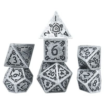 Sirius Dice SDZ001702 Illusory Metal Dice Silver - Set of 7