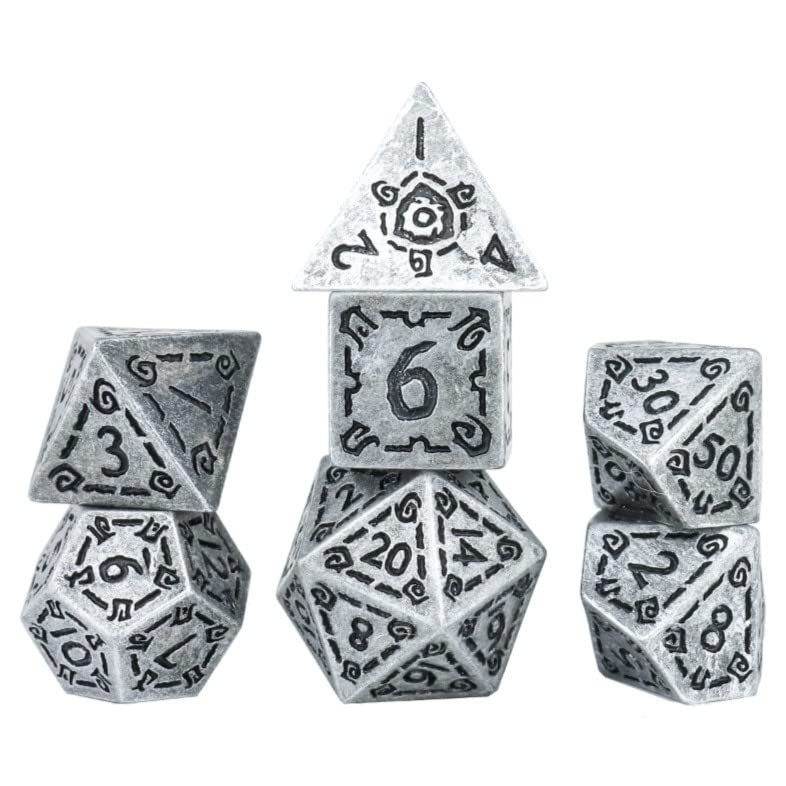 Sirius Dice SDZ001702 Illusory Metal Dice Silver - Set of 7