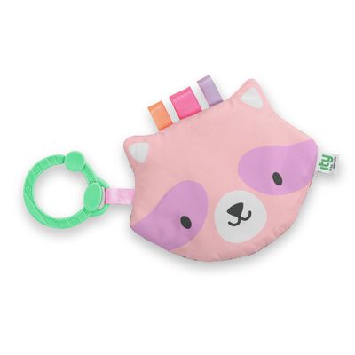 Ingenuity: ity by Ingenuity Crinklet, Raccoon Crinkle Toy for Newborn and Up, Satin Ribbon Tags, C-Link Attachment, Unisex - Deni