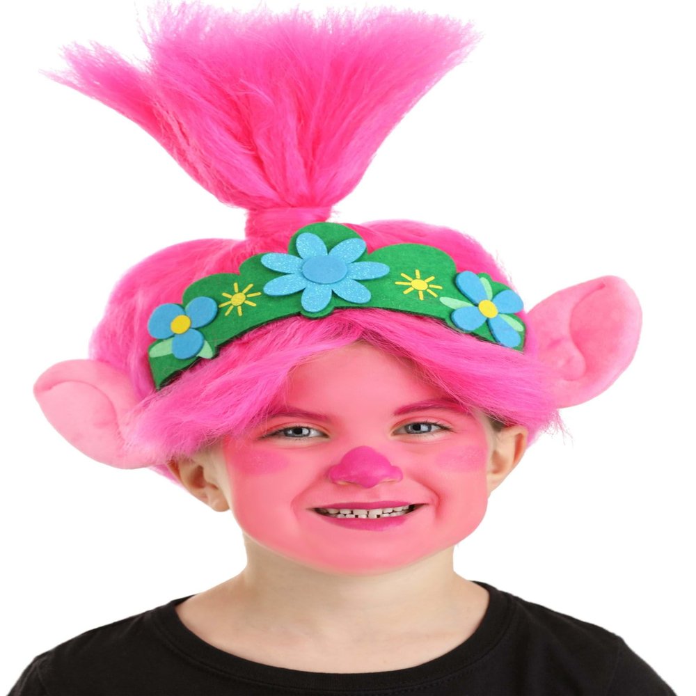 Fun Costumes Trolls Poppy Costume Makeup Accessory Kit for Kids, Girl's Pink Cosmetic Palette for Halloween Cosplay Party Standard