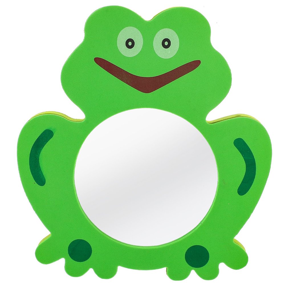 Toyvian Baby Bath Mirror Toy 7X7 Inch Unbreakable Foam Mirror for Kids Toddler Shower Bath Time Educational Coordination