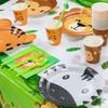 162Pcs Jungle Party Supplies- Include Animal Shape Plates, Jungle Tablecloth, Safari Flag, Napkins, Cups, Cutlery, Safari Theme Party Supplies for Kids Birthday Baby Shower Wild One, Serves 20 Guests view 3