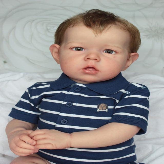 iCradle Lifelike Reborn Baby Dolls Boy-28 Inch Realistic Reborn Toddler Doll Blue Eyes Weighted Silicone Toddler Dolls