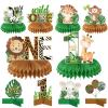 10 PCS Wild One Honeycomb Centerpieces Birthday Decorations for Boys and Girls Safari Centerpieces for Tables 3D Double Side Baby Shower Jungle Animals Party Decorations view 1