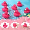 Honoson 50 Pcs Flamingo Rubber Duckies Bulk Pink Flamingos Party Favors Bath Toy Pool Floating Squeak Rubber Ducks for Birthday Party Decoration Baby Shower Cake Decoration Classroom Prizes view 2