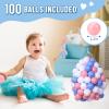 Wilwolfer Foam Ball Pit for Toddlers with 100 Balls, Large Baby Ball Pit for Babies with Soft Memory Sponge, Indoor Outdoor Baby Playpen, Kids Play Ball Pool, Gift Toys for Infants Boys and Girls view 2