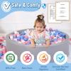 Wilwolfer Foam Ball Pit for Toddlers with 100 Balls, Large Baby Ball Pit for Babies with Soft Memory Sponge, Indoor Outdoor Baby Playpen, Kids Play Ball Pool, Gift Toys for Infants Boys and Girls view 3