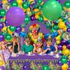105 PCS Mardi Gras Balloons Party Decoration Green Purple Yellow Balloon Arch for Mardi Gras Birthday Baby Shower Masquerade New Orleans Party Decoration view 3