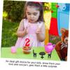 GANAZONO 3pcs Dollhouse Table and Chairs Wood Dining Table Wooden Toys Mini Fridge Toy Miniature Dining Christmas Room Toys Fairy Garden Chair Furniture view 2