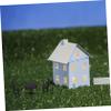 GANAZONO 3pcs Dollhouse Table and Chairs Wood Dining Table Wooden Toys Mini Fridge Toy Miniature Dining Christmas Room Toys Fairy Garden Chair Furniture view 3