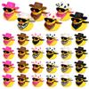 24 Sets Disco Cowboy Rubber Ducks with Scarf Hat and Sunglasses Mini Bath Duck Toys for Birthday Swimming Party Gift Favor Decorations view 1