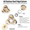 FREELOVE Metal Fidget Spinner for Adults, Stainless Steel Heavy Spinning Toys, Small Mini Fox Hand Gyro, Bearing Premium Long High Spin Fidget Block, Gold view 3