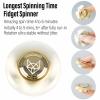 FREELOVE Metal Fidget Spinner for Adults, Stainless Steel Heavy Spinning Toys, Small Mini Fox Hand Gyro, Bearing Premium Long High Spin Fidget Block, Gold view 4