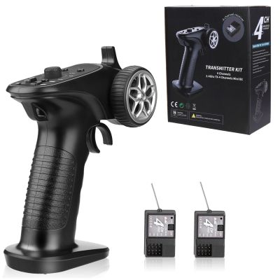 HTLNUZD 4H-TX 4CH 2.4GHz RC Radio System Transmitter with 4CH Controller Remote Control Receiver for RC Car, Boat, Tanks