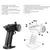 HTLNUZD 4H-TX 4CH 2.4GHz RC Radio System Transmitter with 4CH Controller Remote Control Receiver for RC Car, Boat, Tanks view 3