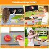 HONEY JOY Mud Kitchen, Wooden Outdoor Play Kitchen for Toddlers, Removable Sink, Chalkboard, Kids Kitchen Playset, Mud Table, Pretend Play Mud Kitchen for Kids Outdoor, Gift for Boys Girls view 2