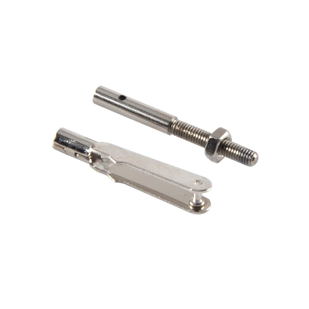 ZHIPAIJI RC Airplane Part, 10 PCS M2/M3 Metal Collet Clevis Chuck Pull Rod Connector Coupler Screw Spare Part for RC fix Wing Airplane Plane Model Accessories (Color : M3)