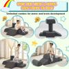 jela Kids Foam Climbing Blocks 6Pcs Soft Play Equipment, Toddler Climbing Toys Indoor Soft Play Climbing Set, Lightweight Climbing Blocks for Babies, Crawling Foam Playset (Miss Fabric Darkgrey) view 3