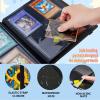Trading Card Binder 4 Pocket 320 Cards,Card Holder Book with Elastic Band Fit Most Standard Size Cards,Card Collection Binder Case for Baseball Football Basketball Cards Pokemon & MTG,Wooden Butterfly Sunflower view 4