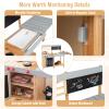 Costzon Mud Kitchen for Kids Outdoor, Wooden Pretend Play Kitchen with Removable Sink, Stoves, Storage Shelf, Toddler Backyard Toy Kitchen Set, Kids Kitchen Set for Boys Girls Age 3+ view 4