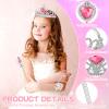 Lenwen 24 Pcs Princess Dress up Accessories Crown Tiara and Wand Set Include 12 Pcs Princess Wand and 12 Pcs Plastic Crown Kids Tiara for Little Girls Kids Toddler Costume Party Cosplay Gifts, Pink view 3