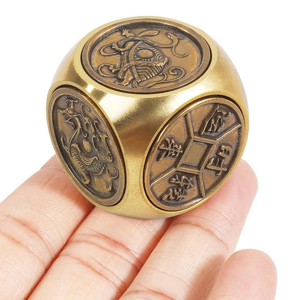 Hexahedral Spinning Metal Fidget Toy for Adults, Stress & Anxiety Relief - ADHD & Autism Sensory Toy (Small)