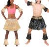 ABOOFAN Hawaiian Skirt Set Girls Hawaiian Hula Grass Skirt Hula Costume Luau Grass Skirts Girls Elastic Dancer Set for Luau Party Decorations view 4