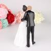HUOOQT Cake Statue Figurine for Bride and Groom Embrace, Wedding Cake Toppers, Couple Cake Decorating Holding Roses Handmade (Hugs of Love) view 3
