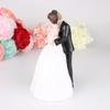 HUOOQT Cake Statue Figurine for Bride and Groom Embrace, Wedding Cake Toppers, Couple Cake Decorating Holding Roses Handmade (Hugs of Love) view 4