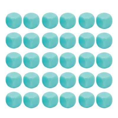 30PCS Fun Dice Set, 16MM Plastic 6 Sided Round Corners Dice Cubes, Polyhedral Dice Set, DIY Puzzle Round Corner for Classroom Teaching, Board Games, Dices Game, Parties (Light Blue)