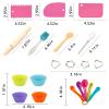 GIFTRRTOY Real Kids Cooking and Baking Set - 24 Pcs Kids Chef Role Play Costume Set Includes Cake Apron, Chef Hat, Cooking Mitt, Utensils, Cupcake Molds for Toddler Boys and Girls Ages 3+ view 3
