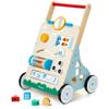 Wooden Baby Walker, 10 in 1 Baby Activity Center Walker Adjustable Wood Toddler Walker Push Walker Toy for Boys and Girls (BW001) view 1
