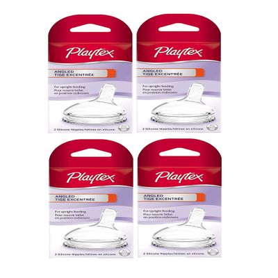Baby Bottle and Silicone Nipple (Angled Medium, 8 Count)
