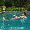 Big Joe Noodle Sling 2 Pack No Inflation Needed Pool Seat with Armrests, Blurred Blue Stripe Double Sided Mesh, 3ft view 3