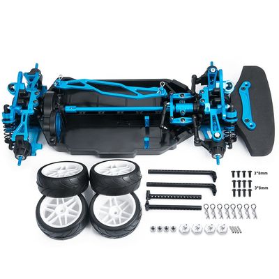 RCHUBAM Metal Chassis Frame Kit with Wheels for 1/10 Scale Tamiya TT02 RC Drift Car
