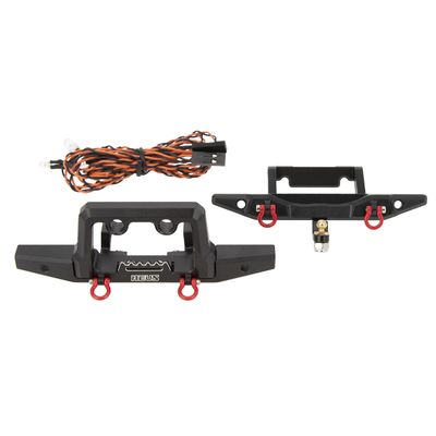 MEUS RACING TRX4M Bumper Front and Rear with LED Lights for TRX4M Defender 1/18 RC Crawler Upgrades Parts