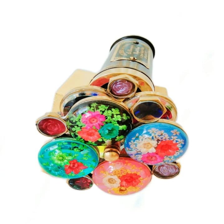 Kaleidoscope Brass Antique Double Wheel Nautical History Kaleidoscope Unique Wheel Valentine Day, Christmas Day