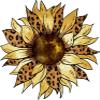 Sunflower Leopard Print Sticker Petals Flower Summer Fall Boho Hippie (4 Inch) view 1