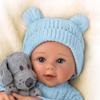 The Ashton-Drake Galleries Sherry Rawn So Truly Real Aiden, My Snuggle Pup Vinyl Baby Doll and Plush Dog Set, Poseable Doll with RealTouch Vinyl Skin, Hand-Rooted Hair, Weighted Body view 2