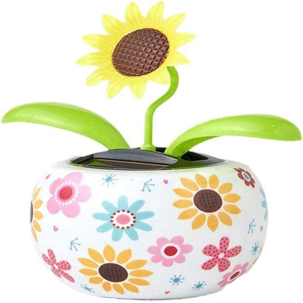 Sunflower Solar Dancing Flower Solar Powered Swinging Animated Dancer Toy Office Desk Car Decoration for Car, Funny Ornaments