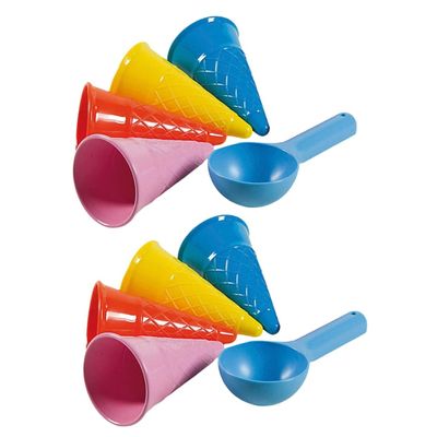 10pcs Beach Sand Box Sandbox Beach Sand Bucket Ice Cream Cone Scoop Sets Ice Cream Scoop Cup
