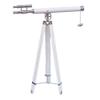 64" Floor Standing Admiral Chrome Griffith Astro Telescope, Nautical Home Decor Fully Functional White Leather Decorative Telescopes view 3