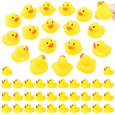 100pcs Rubber Duck,Colored 50 pcs,Yellow 50pcs,Total 2 Packs,Ducks Size is1.6"x 1.5" x 1.2"