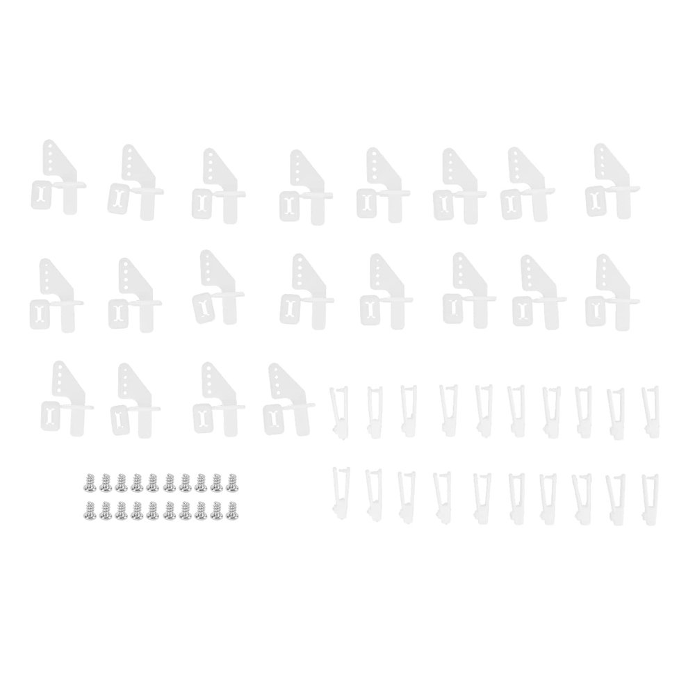 RiToEasysports 20 Sets Micro Control Horns,4 Hole Control Horns Clevis Kit for RC Airplane Foam Fixed Wing Aircraft