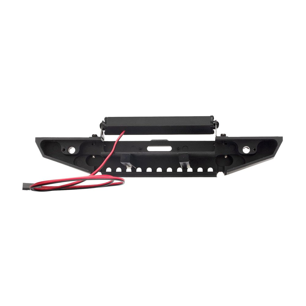 1 Set Metal Black Front Bumper with LED Light 1/10 RC for Axial SCX10 & SCX10 II 90046 for TRX4 Accessory Part