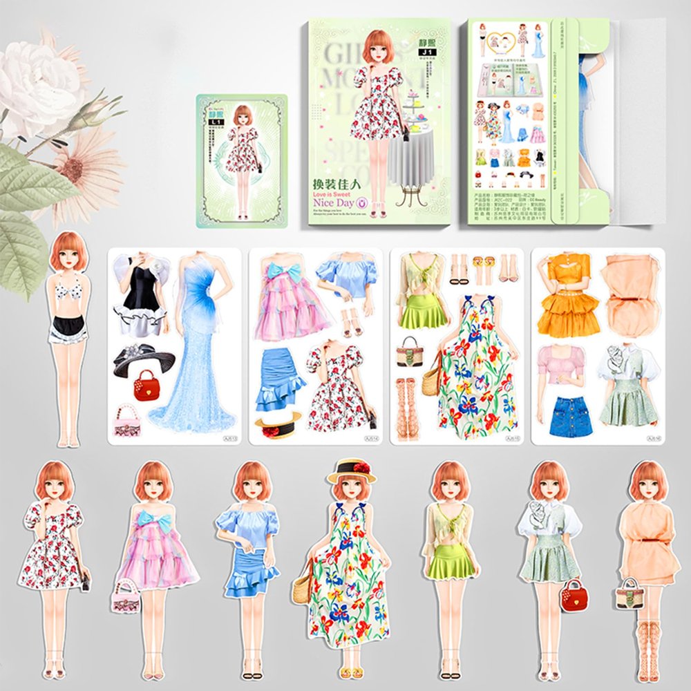 Daniel Axel Magnetic Princess Dress Up Paper Doll Pretend Play Toys Magnet People Clothes Puzzles Game for 3+ Year Old Girls Toddler,Preschool Learning Created Imagine Set Birthday Gift