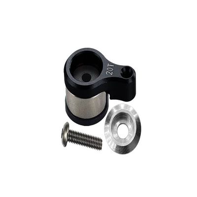 Aluminum 6061-T6 20T Servo Horn with Built-in Spring for Losi 1/18 Mini-T 2.0 2WD Stadium Truck Upgrades - Black